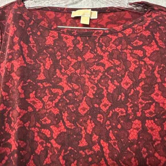 Michael Kors Red/Black Lace Top Size M - Picture 3 of 8